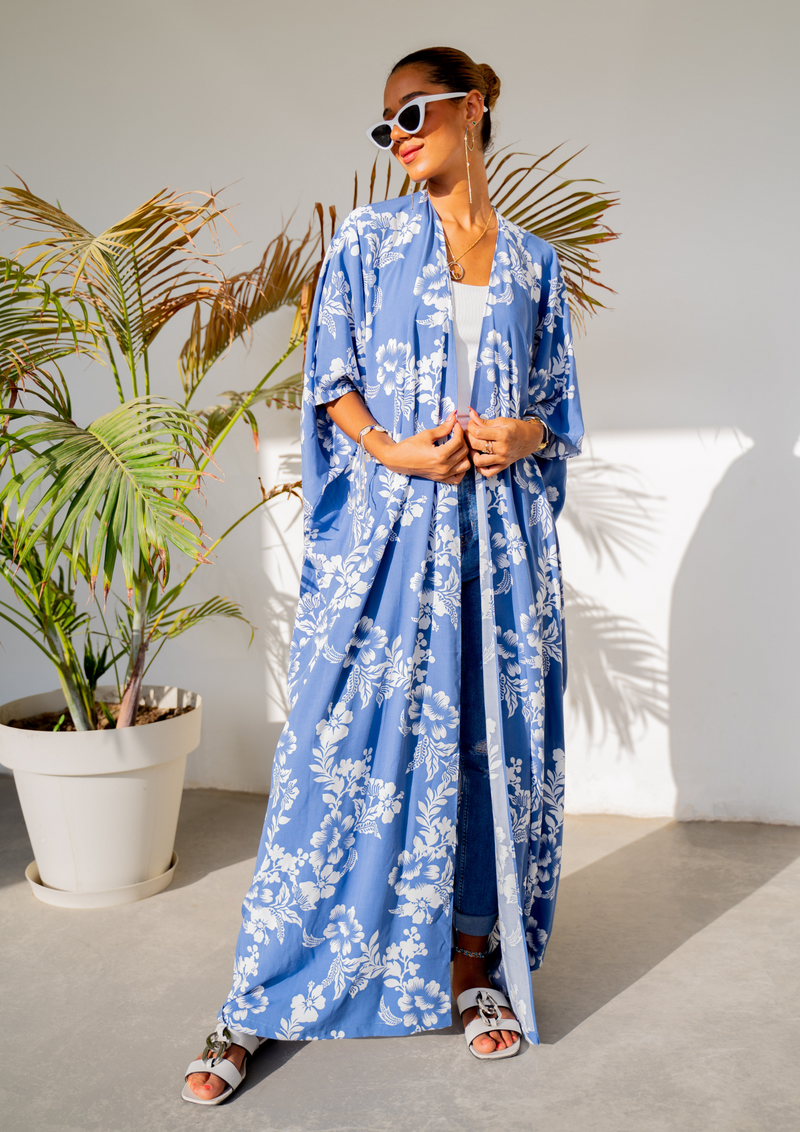 Glow With Me - Hawaiian Summer Print Abaya - The Untitled Project