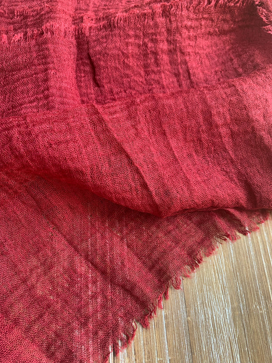 Cherry - Crinkle Organic Cotton Scarf - The Untitled Project