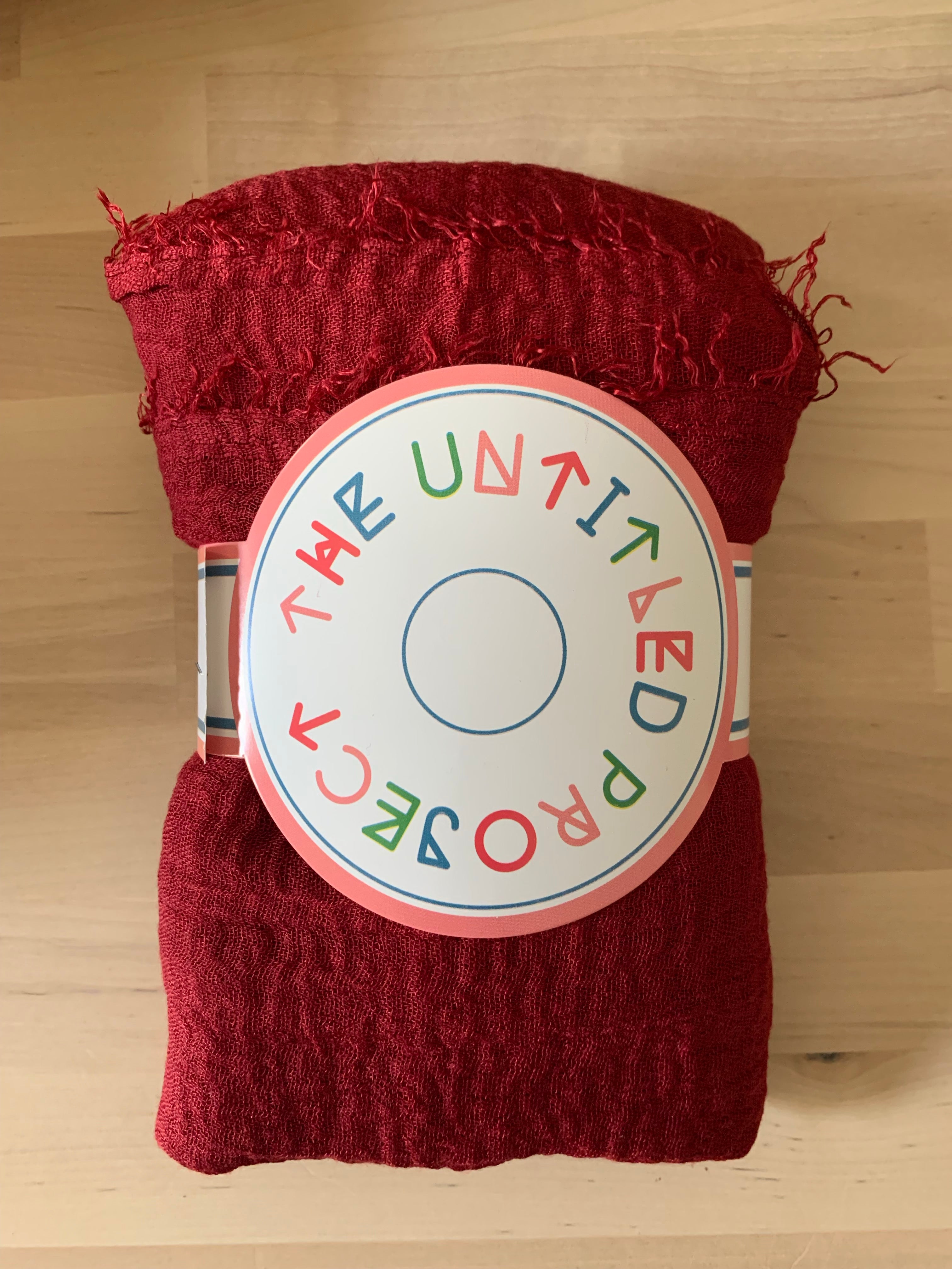 Cherry - Crinkle Organic Cotton Scarf - The Untitled Project