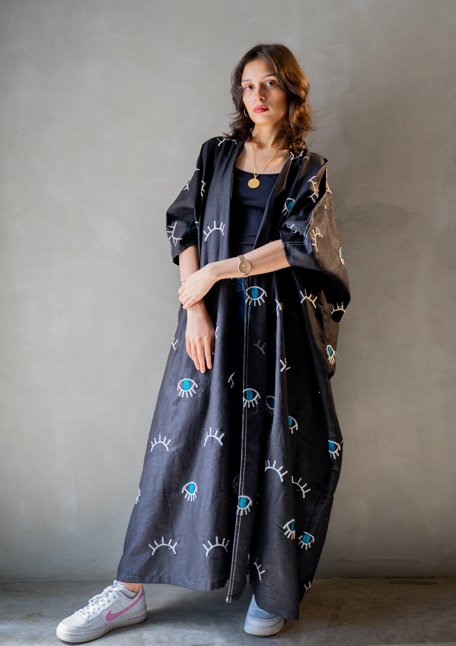 Joanna’s Evil Eye Abaya - Fully Embroidered - The Untitled Project