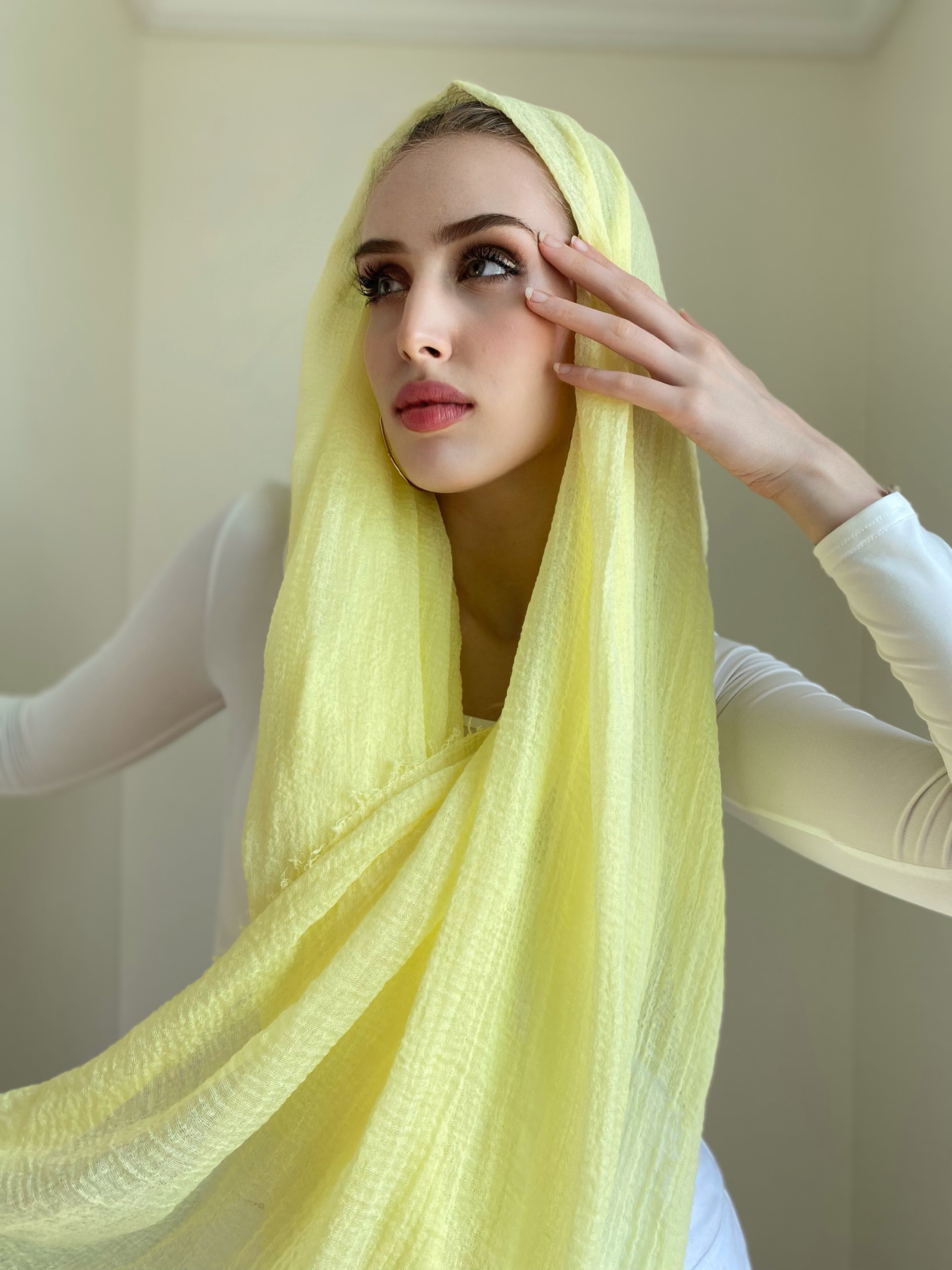 Lemonade - Crinkle Organic Cotton Scarf - Online Shopping - The Untitled Project