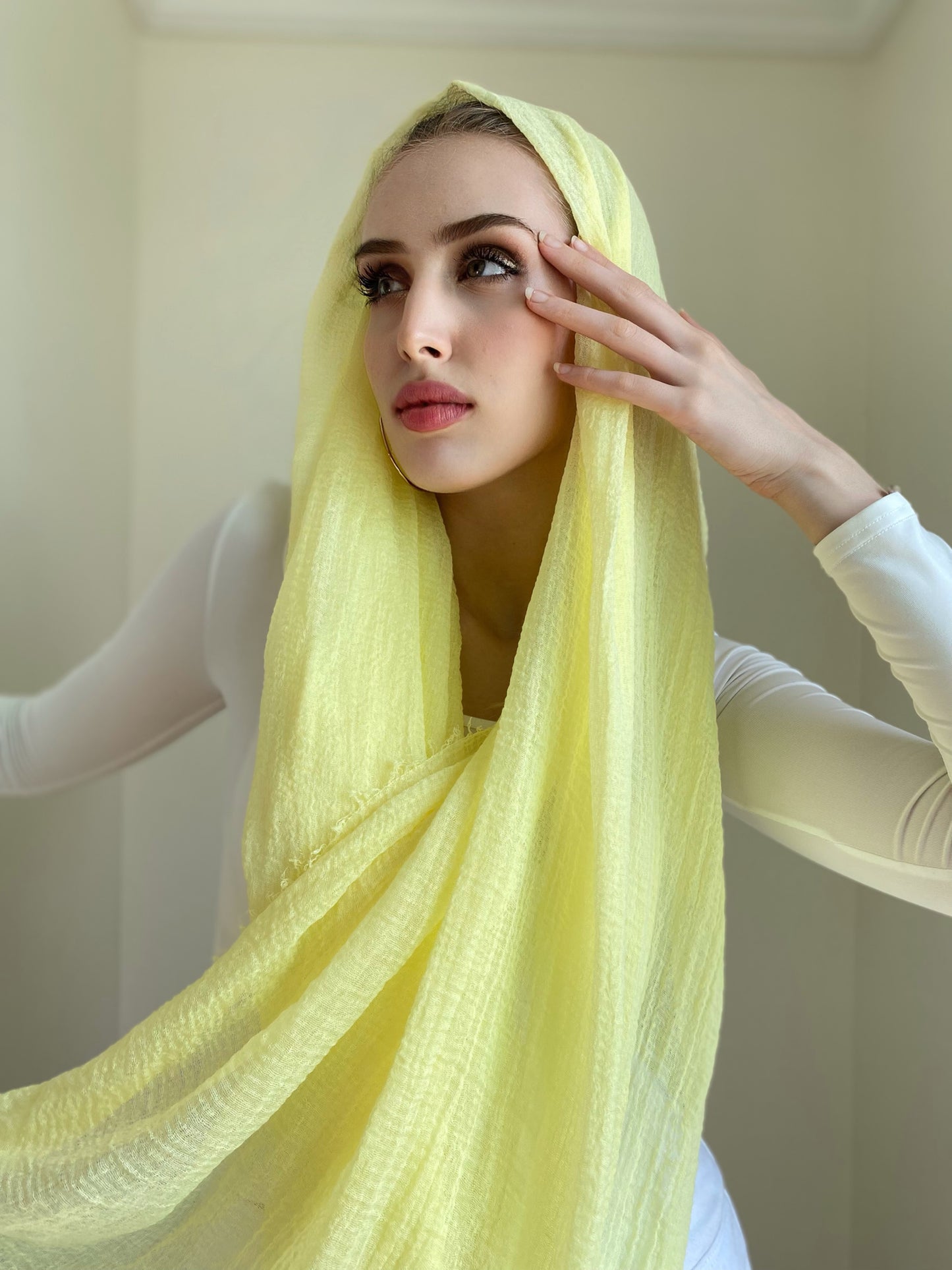 Load image into Gallery viewer, Lemonade - Crinkle Organic Cotton Scarf - Online Shopping - The Untitled Project
