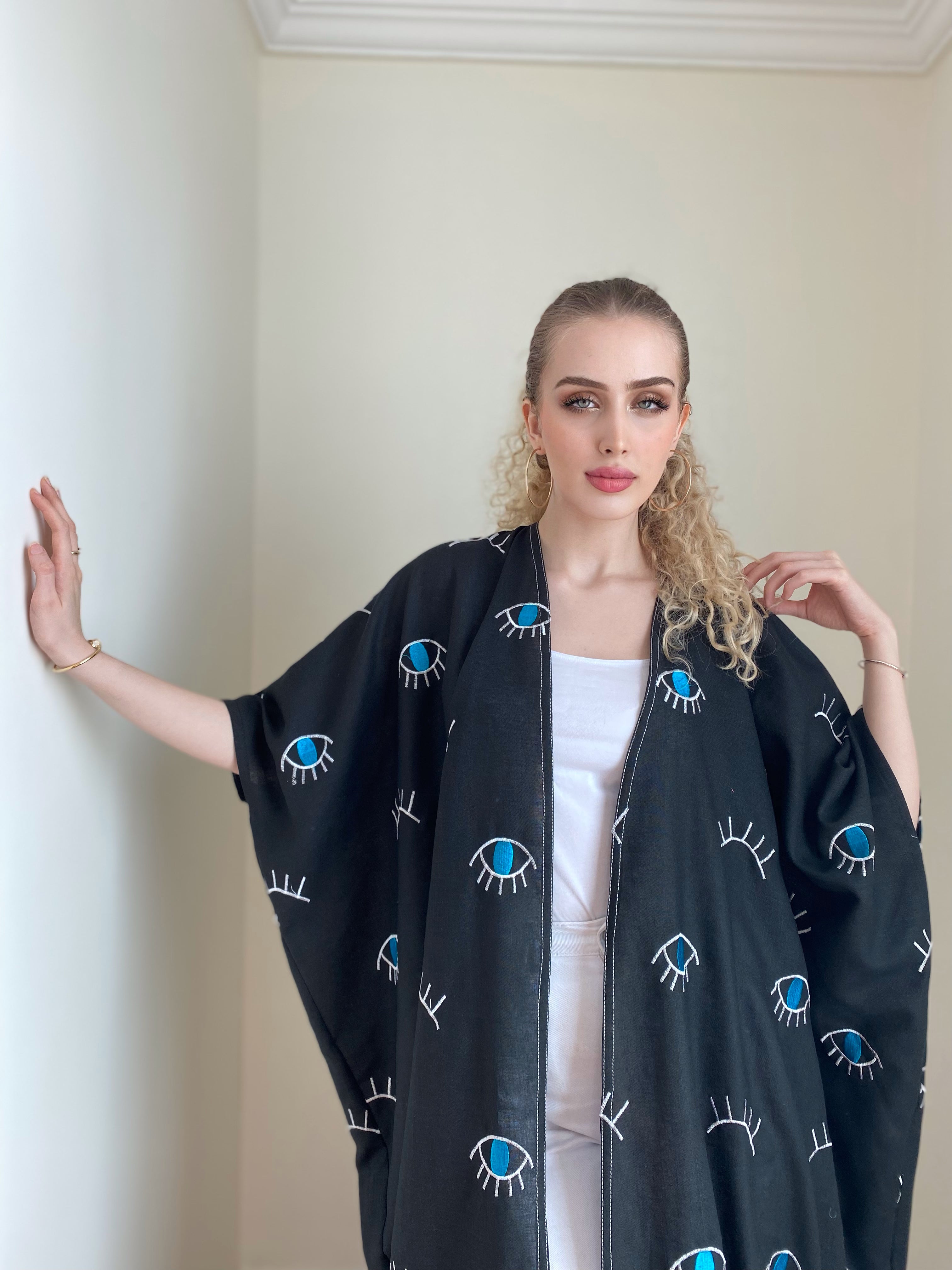 Joanna’s Evil Eye Abaya - Fully Embroidered - Online Shopping - The Untitled Project