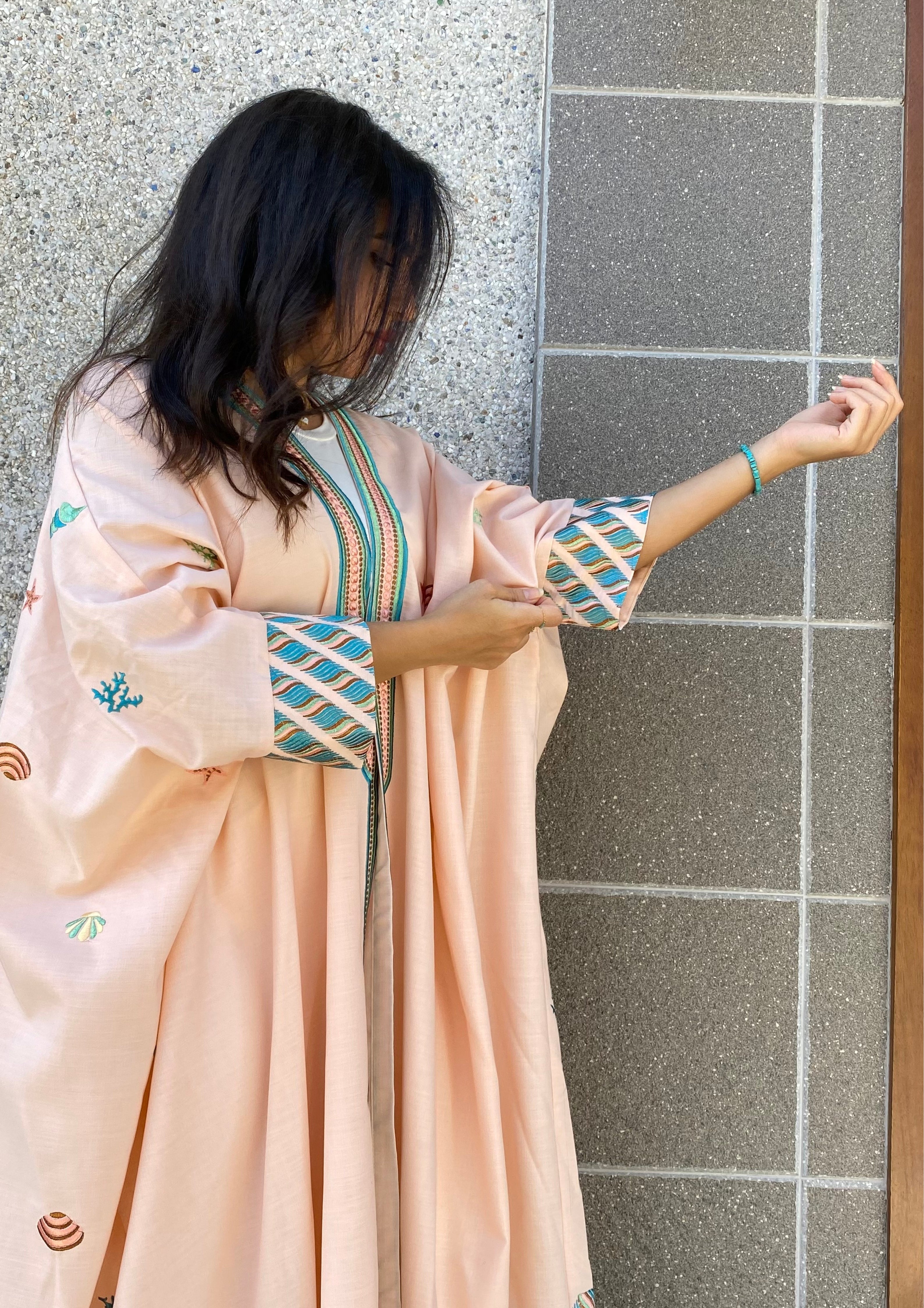 Peach Perfection - Eid Abaya - Online Shopping - The Untitled Project