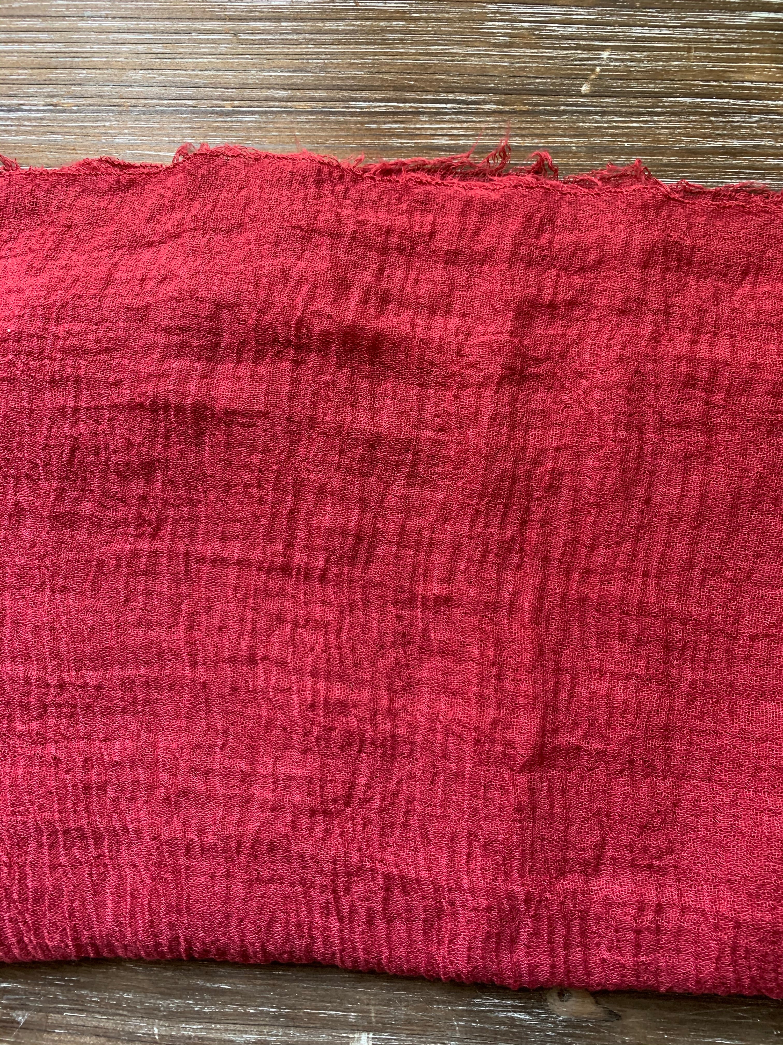 Cranberry - Crinkle Organic Cotton Scarf - Online Shopping - The Untitled Project