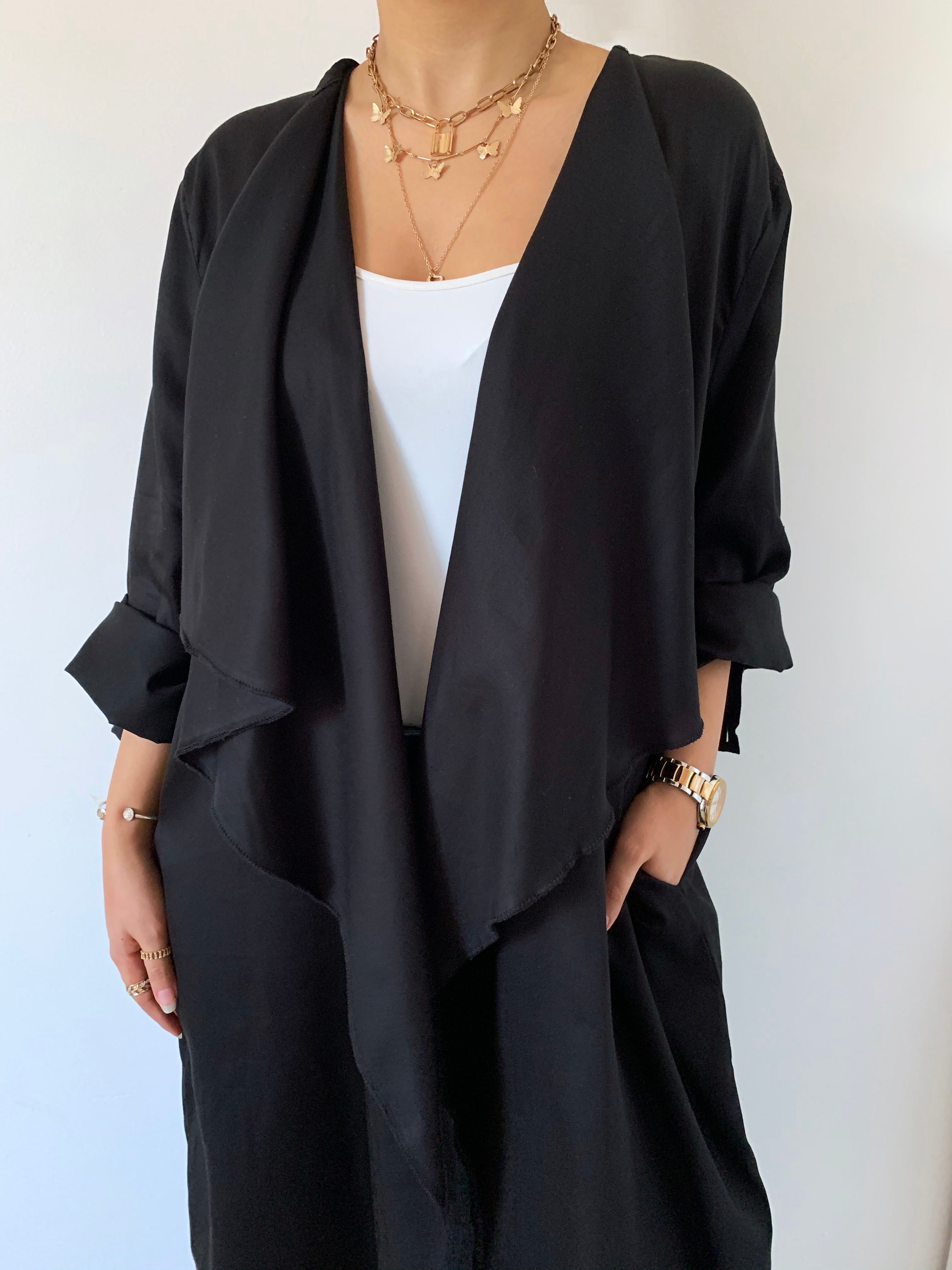 The Trend Setter - Cotton Cardigan Abaya - Online Shopping - The Untitled Project