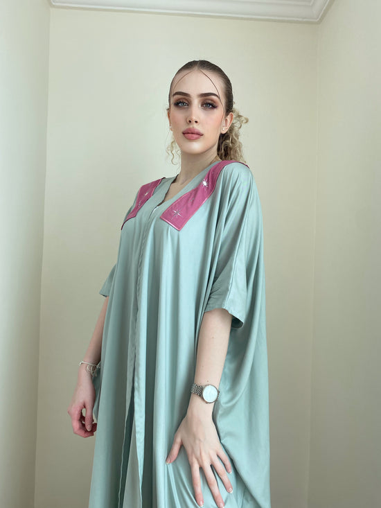 Load image into Gallery viewer, The Turqoise Dona - Summer Abaya - Online Shopping - The Untitled Project
