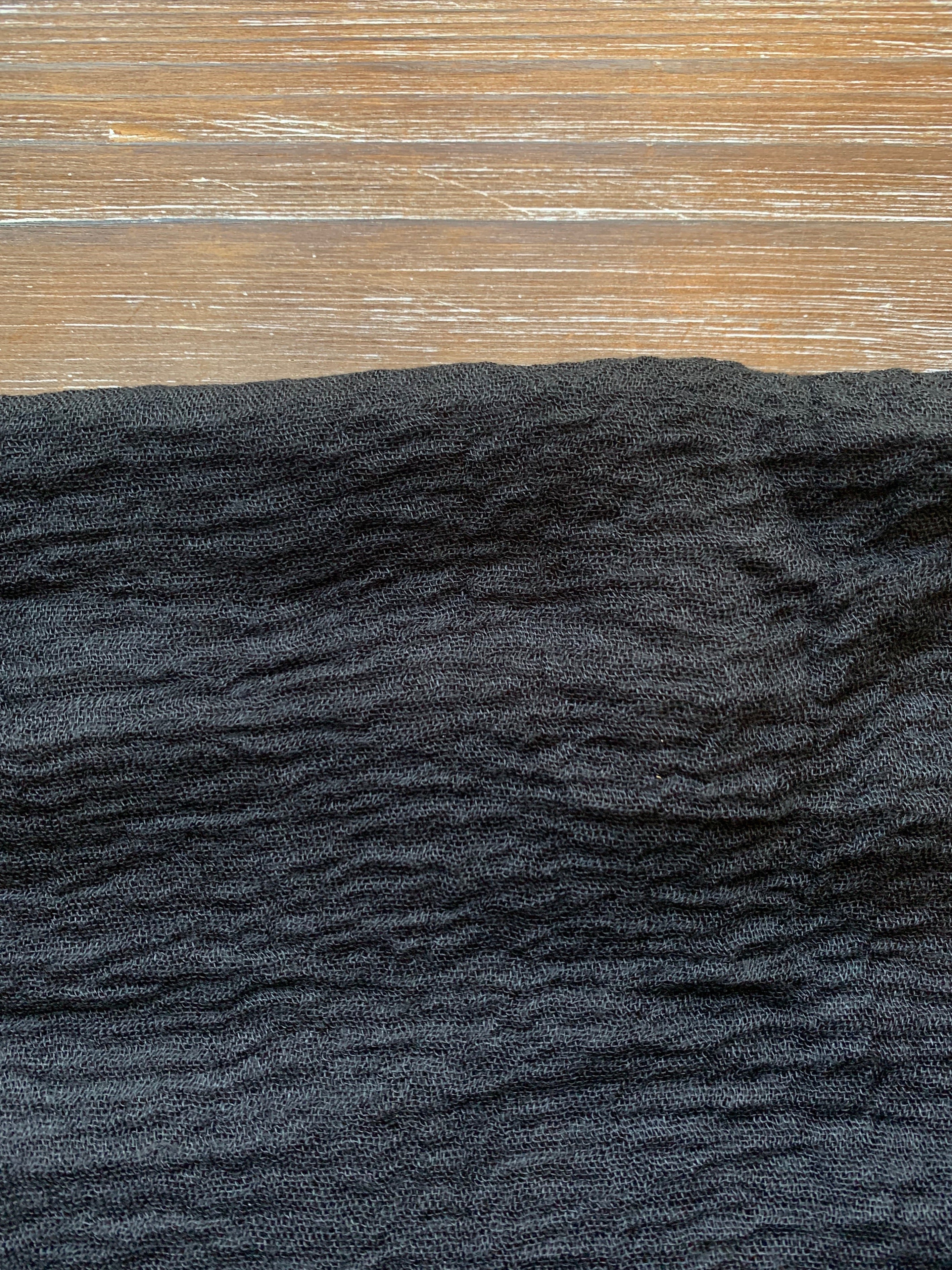 Bold black - Crinkle Organic Cotton Scarf - Online Shopping - The Untitled Project