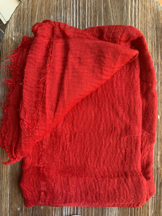 Cranberry - Crinkle Organic Cotton Scarf - The Untitled Project