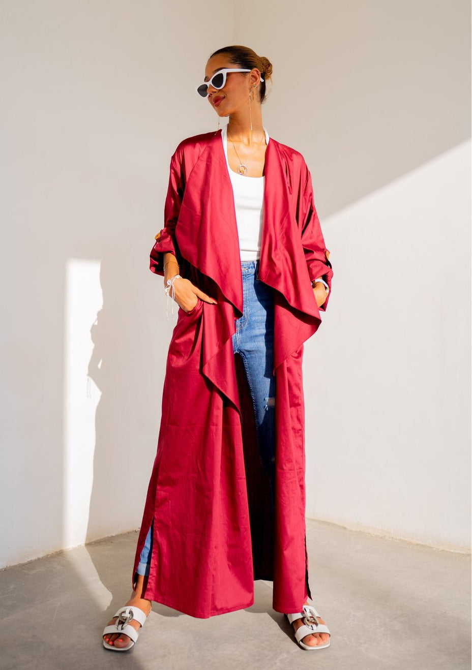 The Trend Setter - Cotton Cardigan Abaya - The Untitled Project