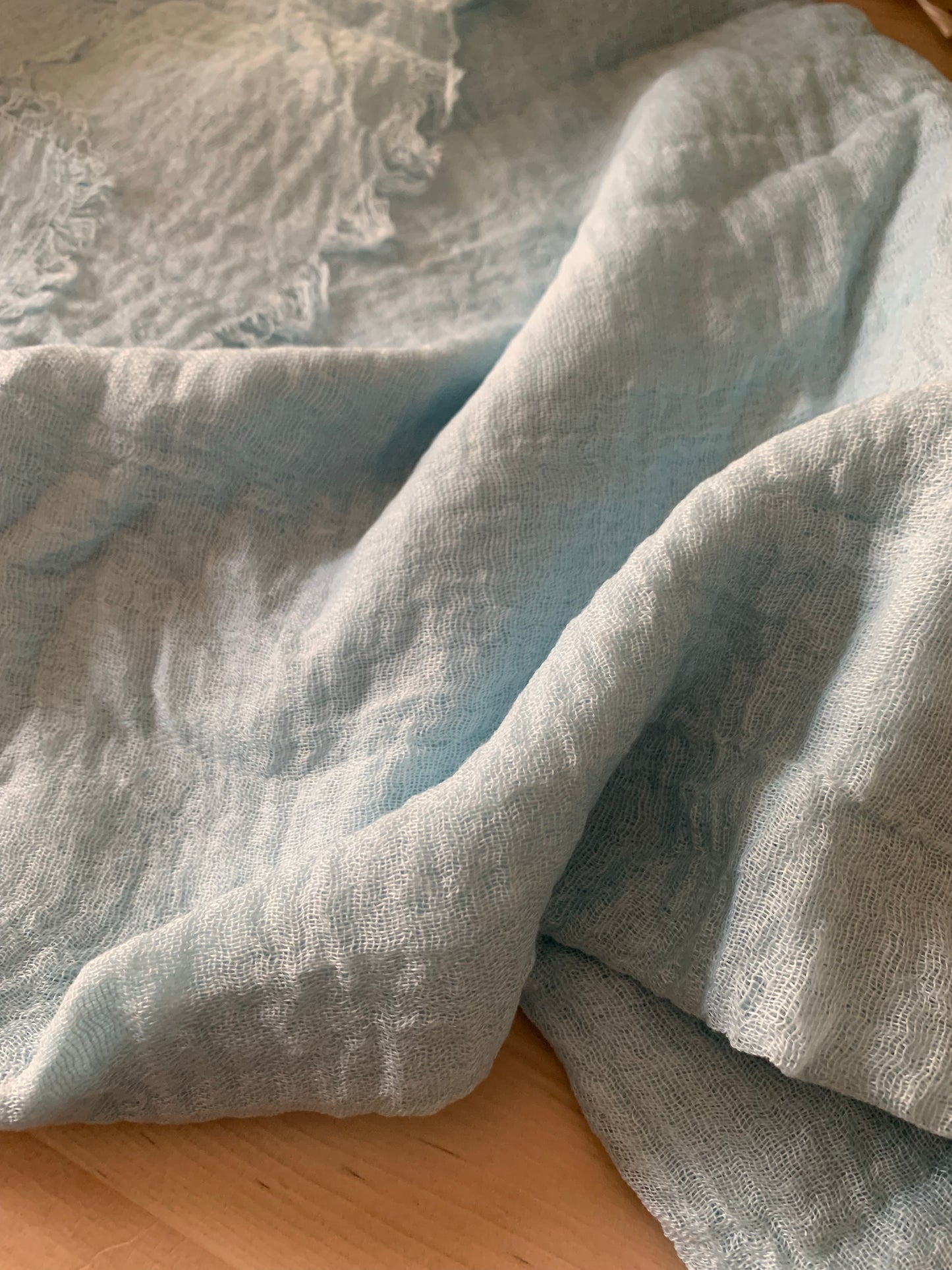 Powder Blue - Crinkle Organic Cotton Scarf - The Untitled Project