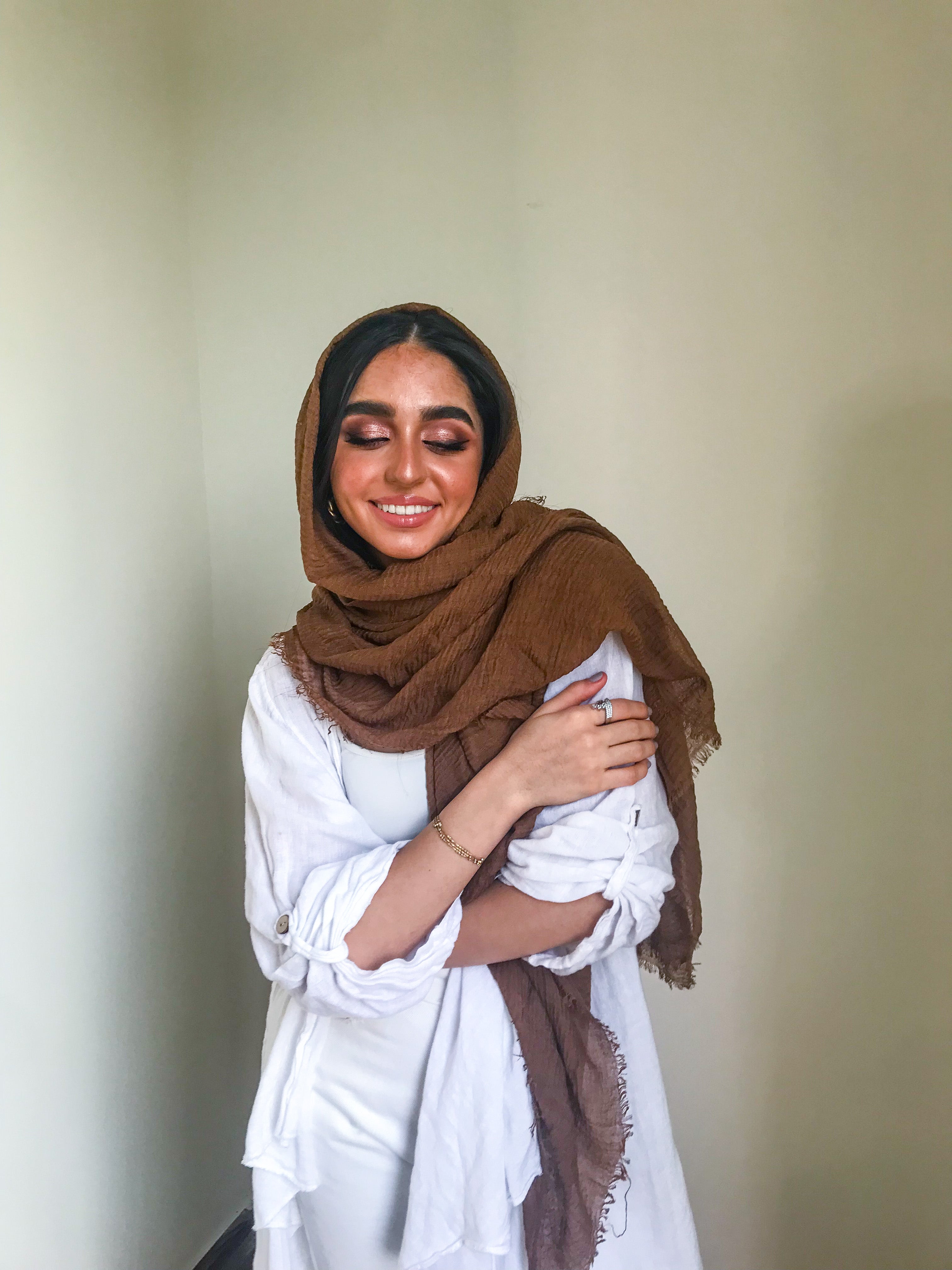 KOKO Brown - Crinkle Organic Cotton Scarf - Online Shopping - The Untitled Project