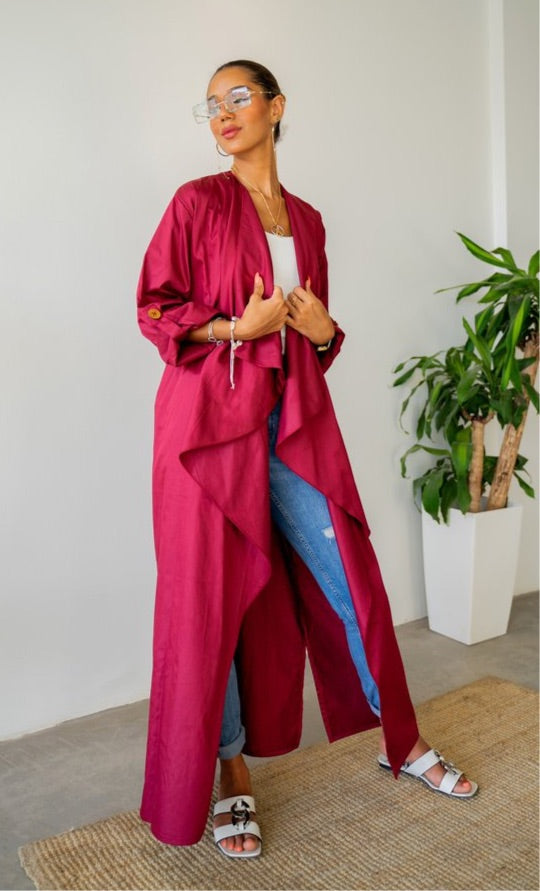 Load image into Gallery viewer, The Trend Setter - Cotton Cardigan Abaya - The Untitled Project
