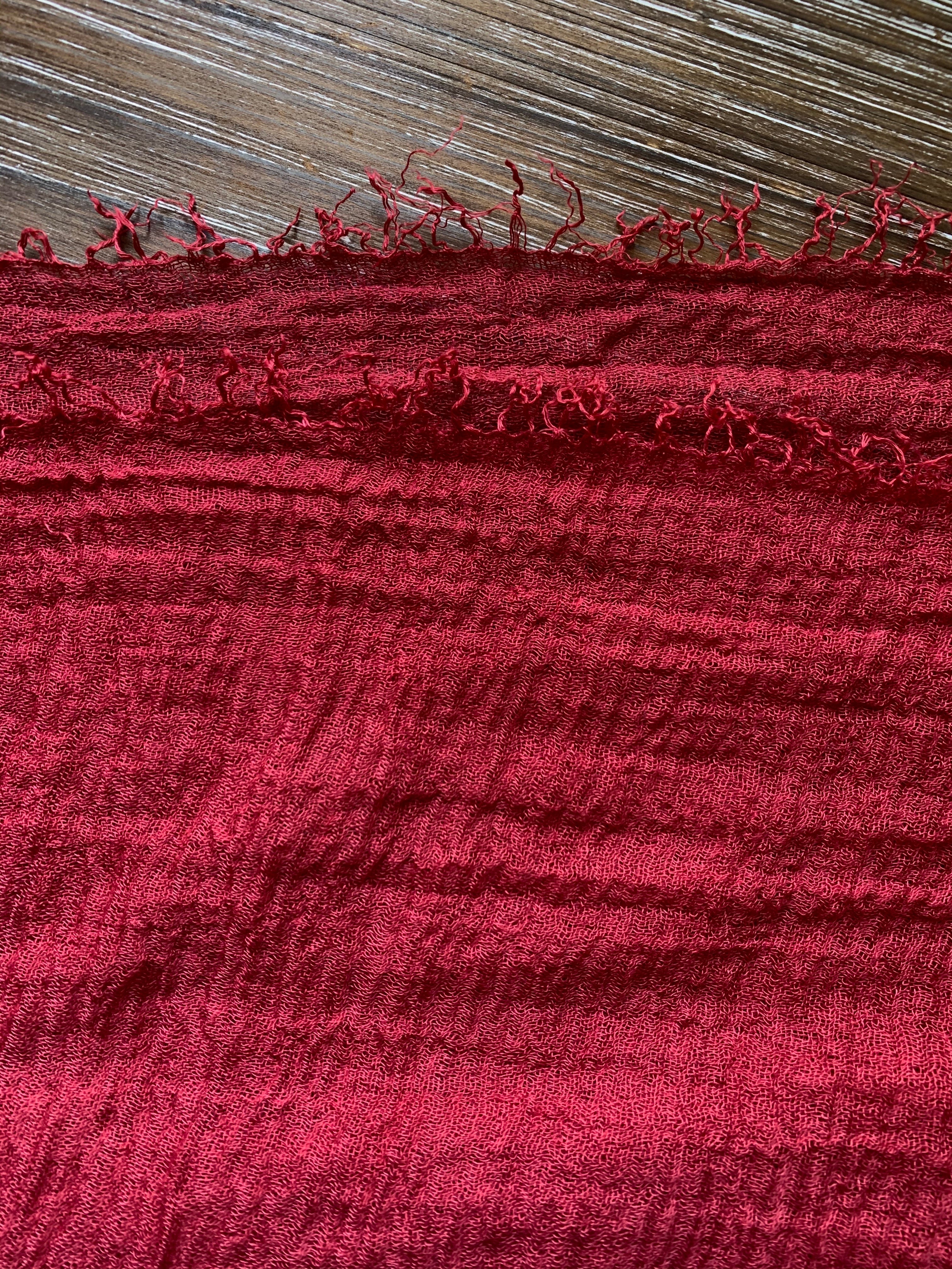 Cranberry - Crinkle Organic Cotton Scarf - Online Shopping - The Untitled Project