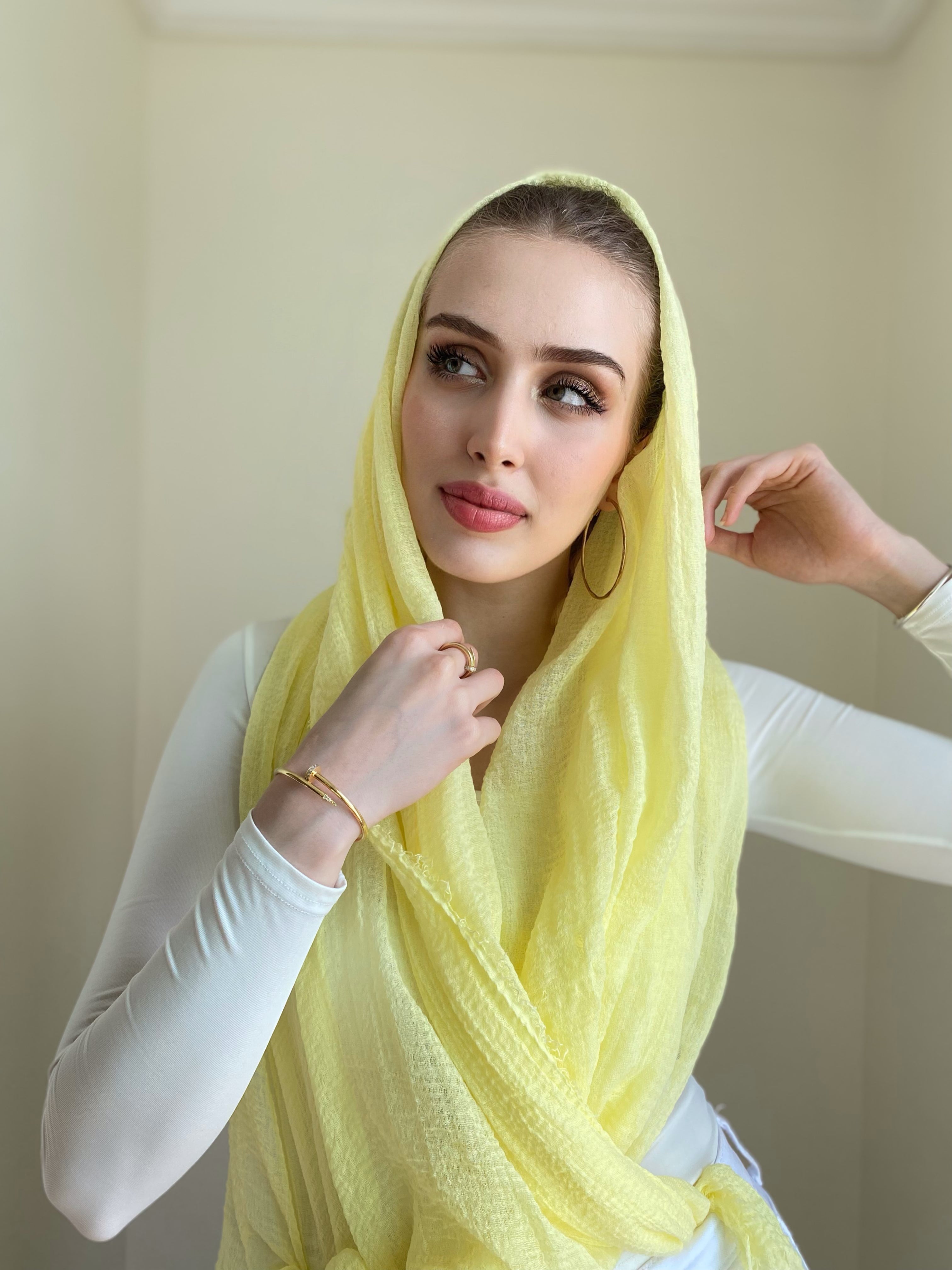 Lemonade - Crinkle Organic Cotton Scarf - Online Shopping - The Untitled Project