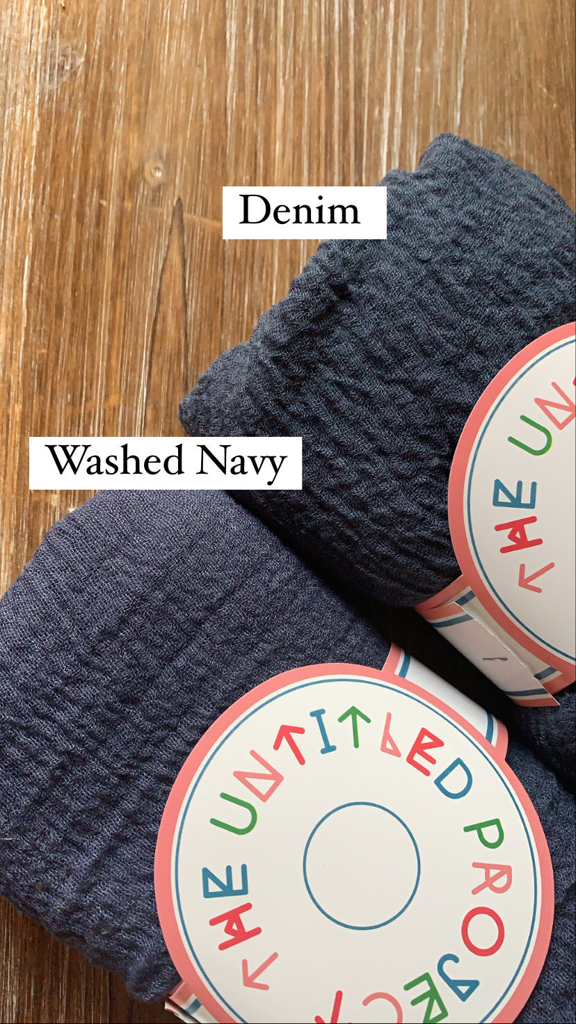 Washed Navy - Crinkle Organic Cotton Scarf - Online Shopping - The Untitled Project