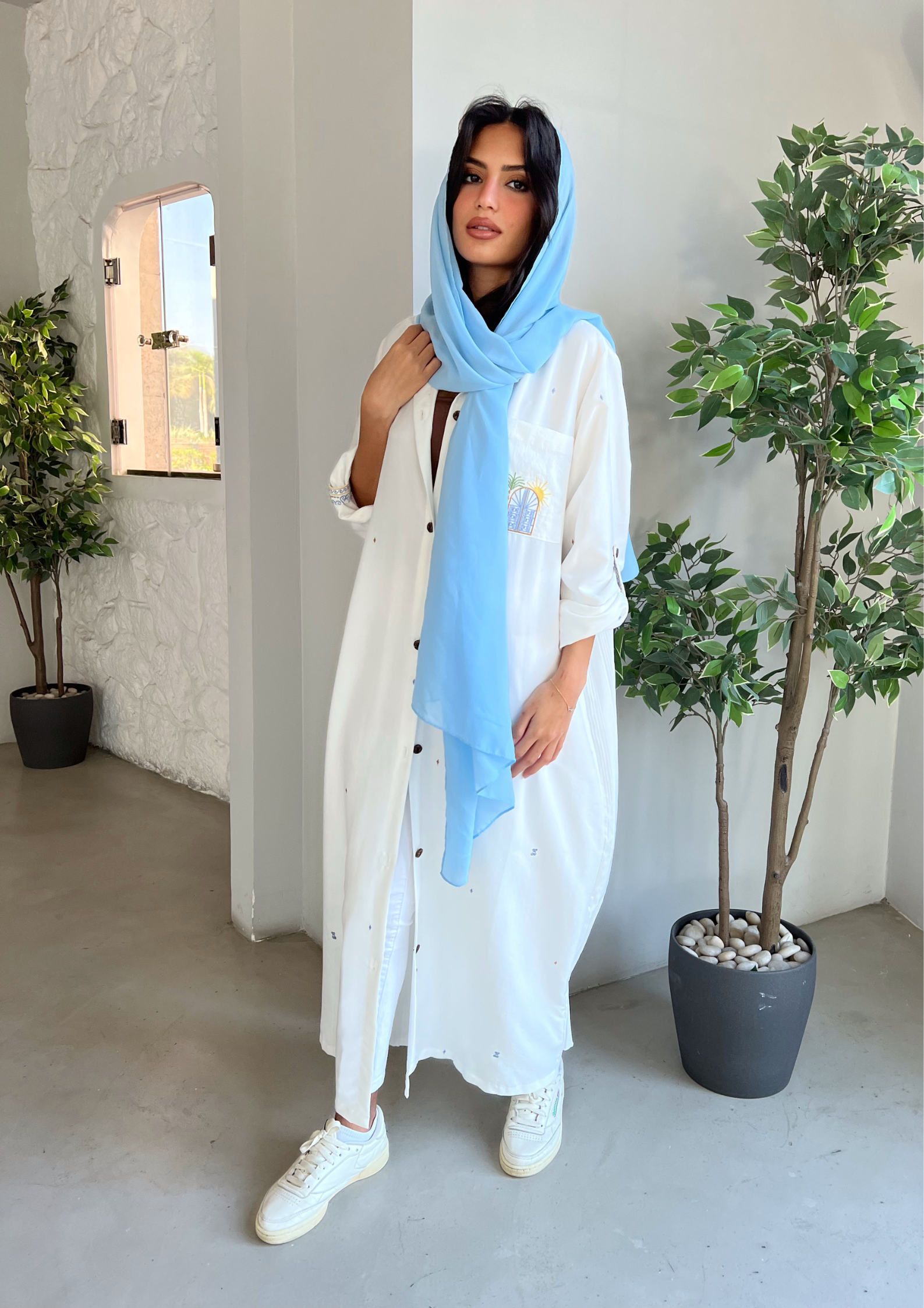 Blue Sands - Abaya & Scarf Set - Online Shopping - The Untitled Project