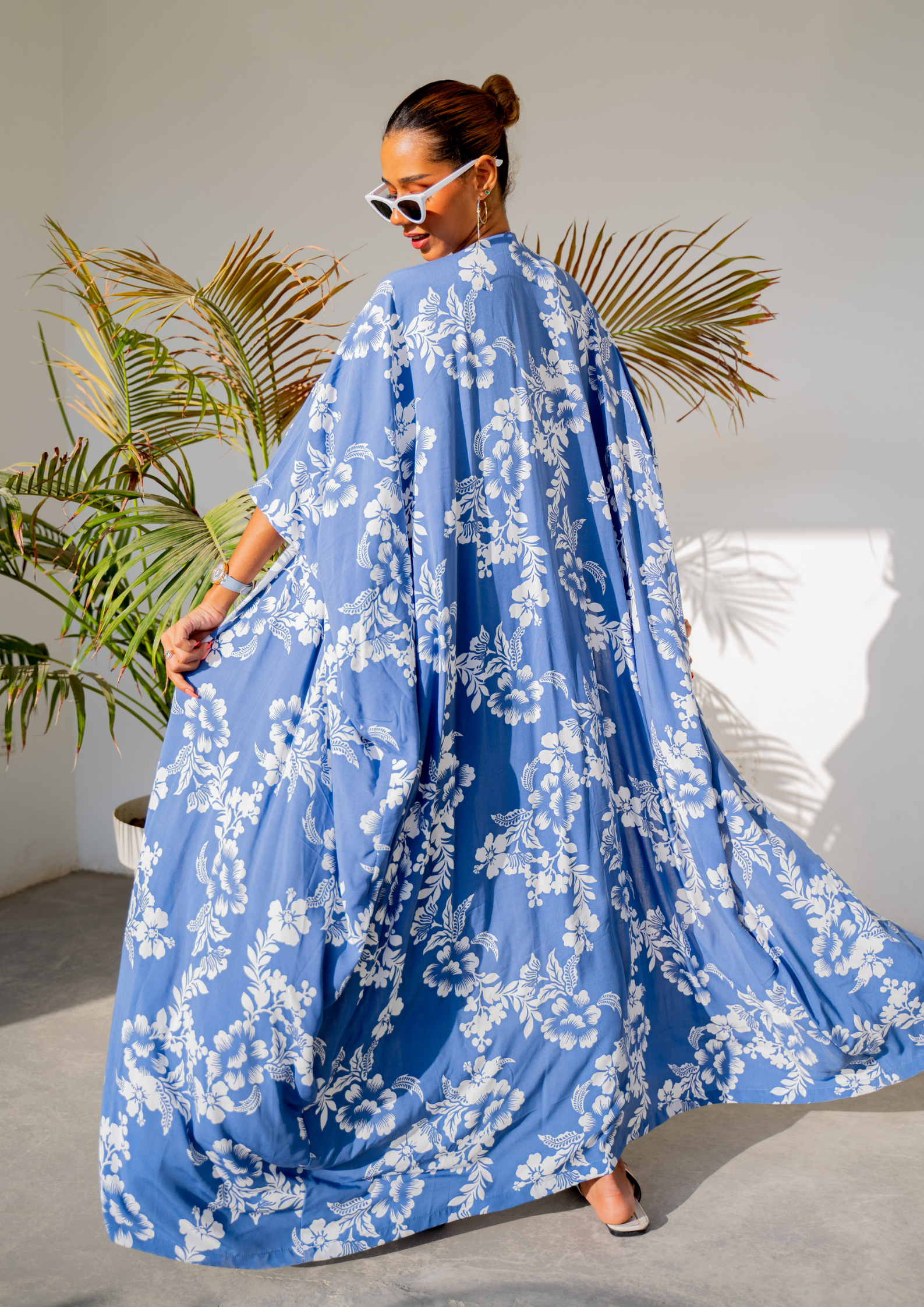 Glow With Me - Hawaiian Summer Print Abaya - The Untitled Project