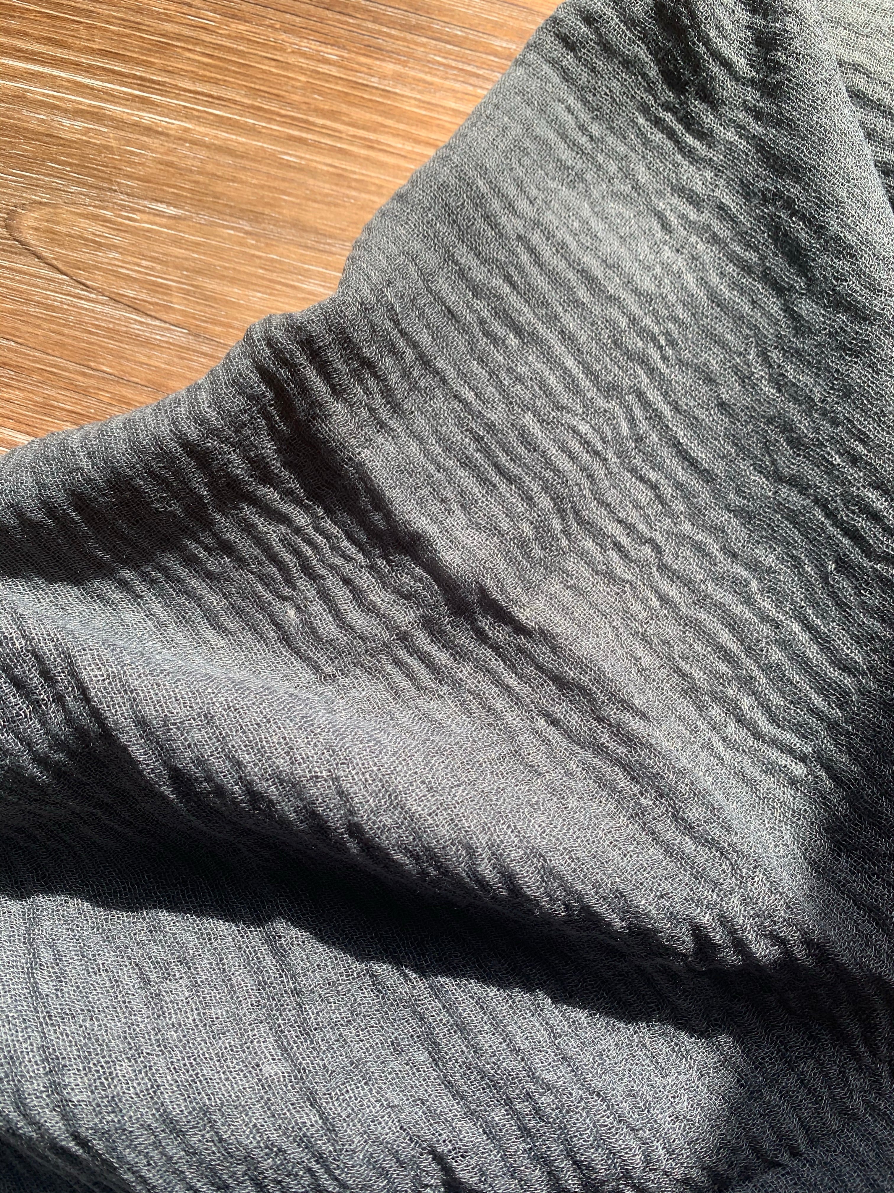 Dark Gray - Crinkle Organic Cotton Scarf - Online Shopping - The Untitled Project