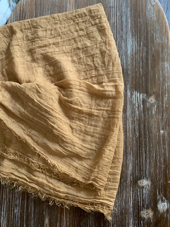 Caramel crinkle cotton scarf - Online Shopping - The Untitled Project
