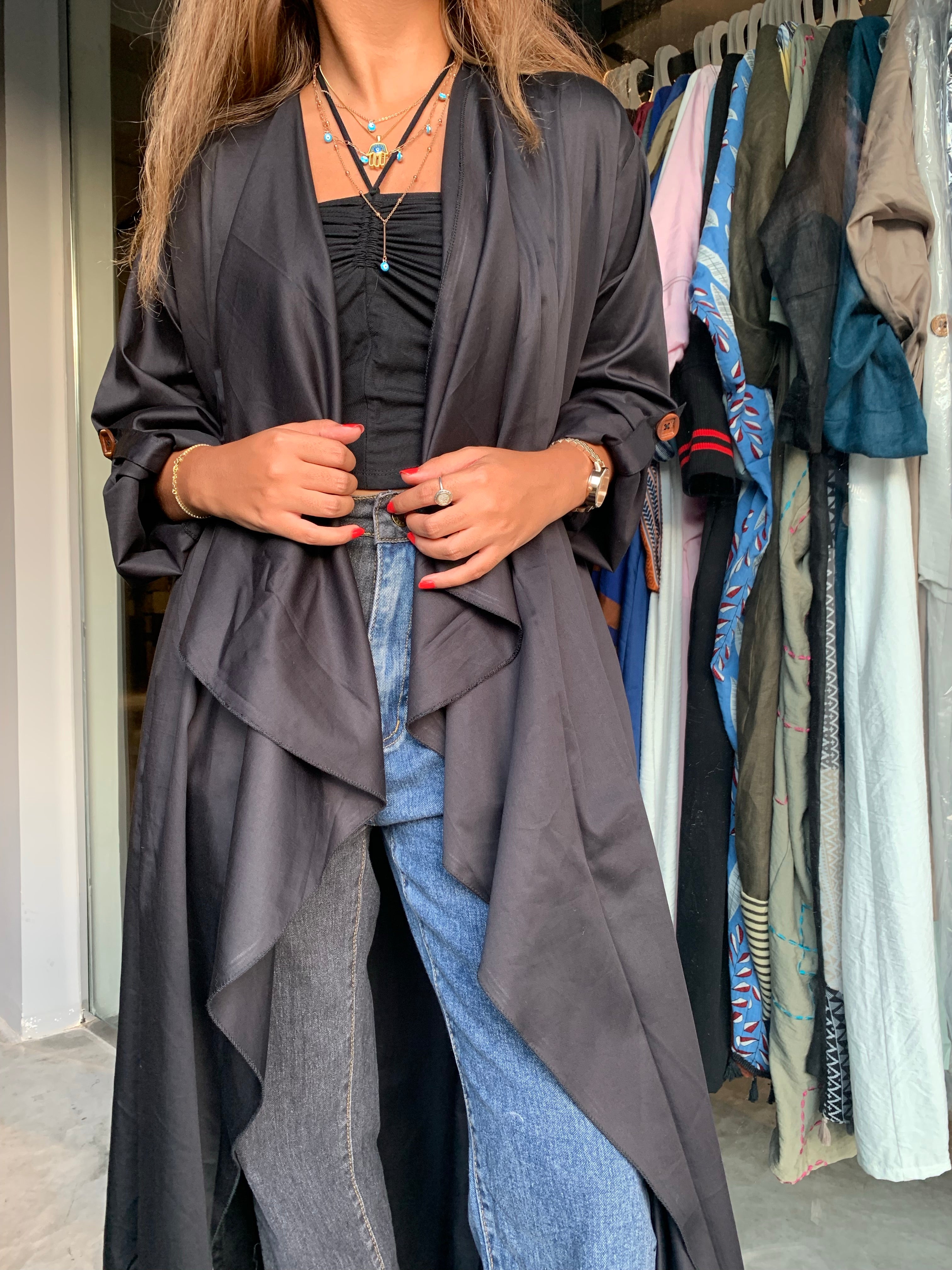 The Trend Setter - Cotton Cardigan Abaya - The Untitled Project