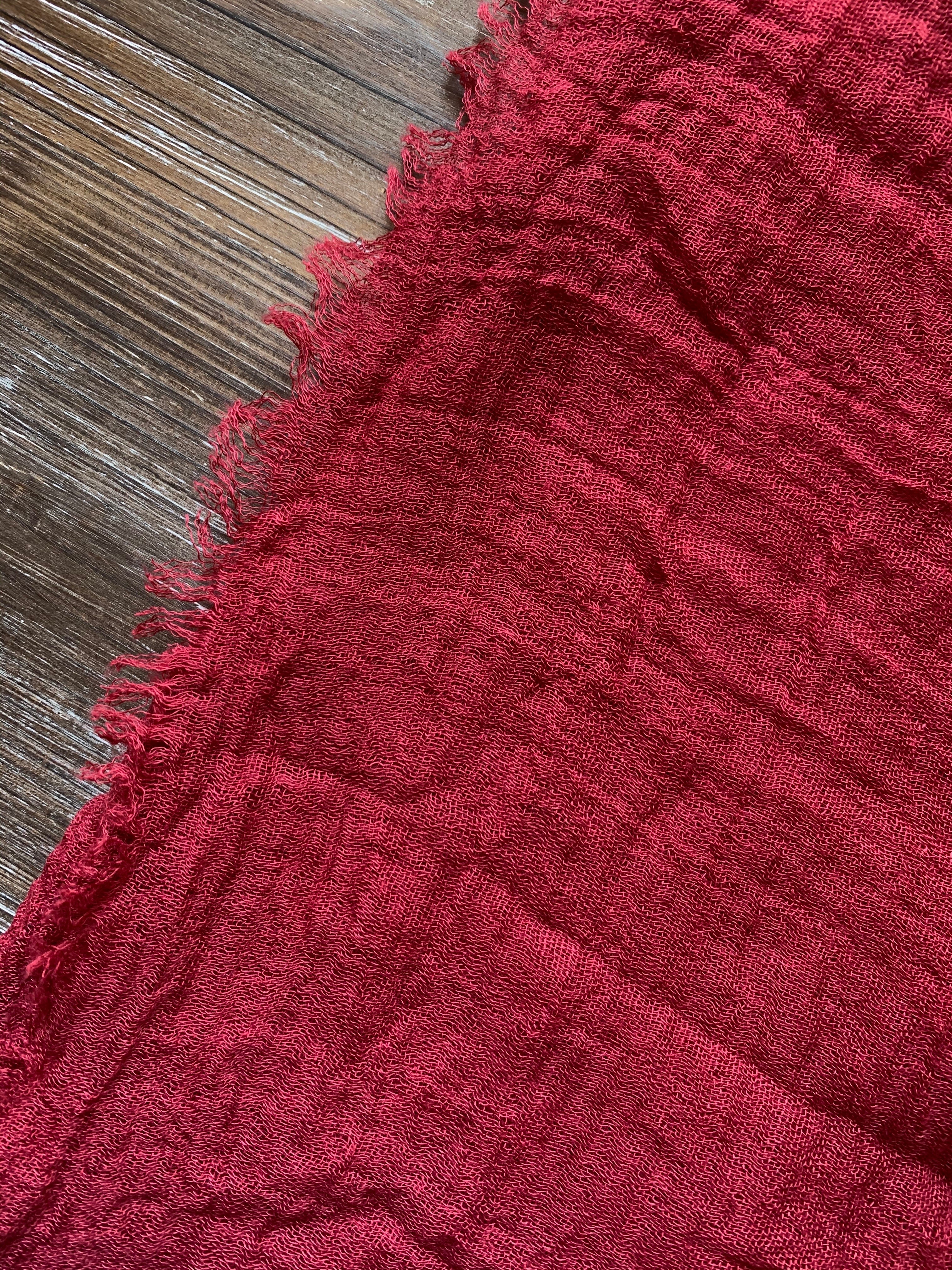 Cranberry - Crinkle Organic Cotton Scarf - Online Shopping - The Untitled Project