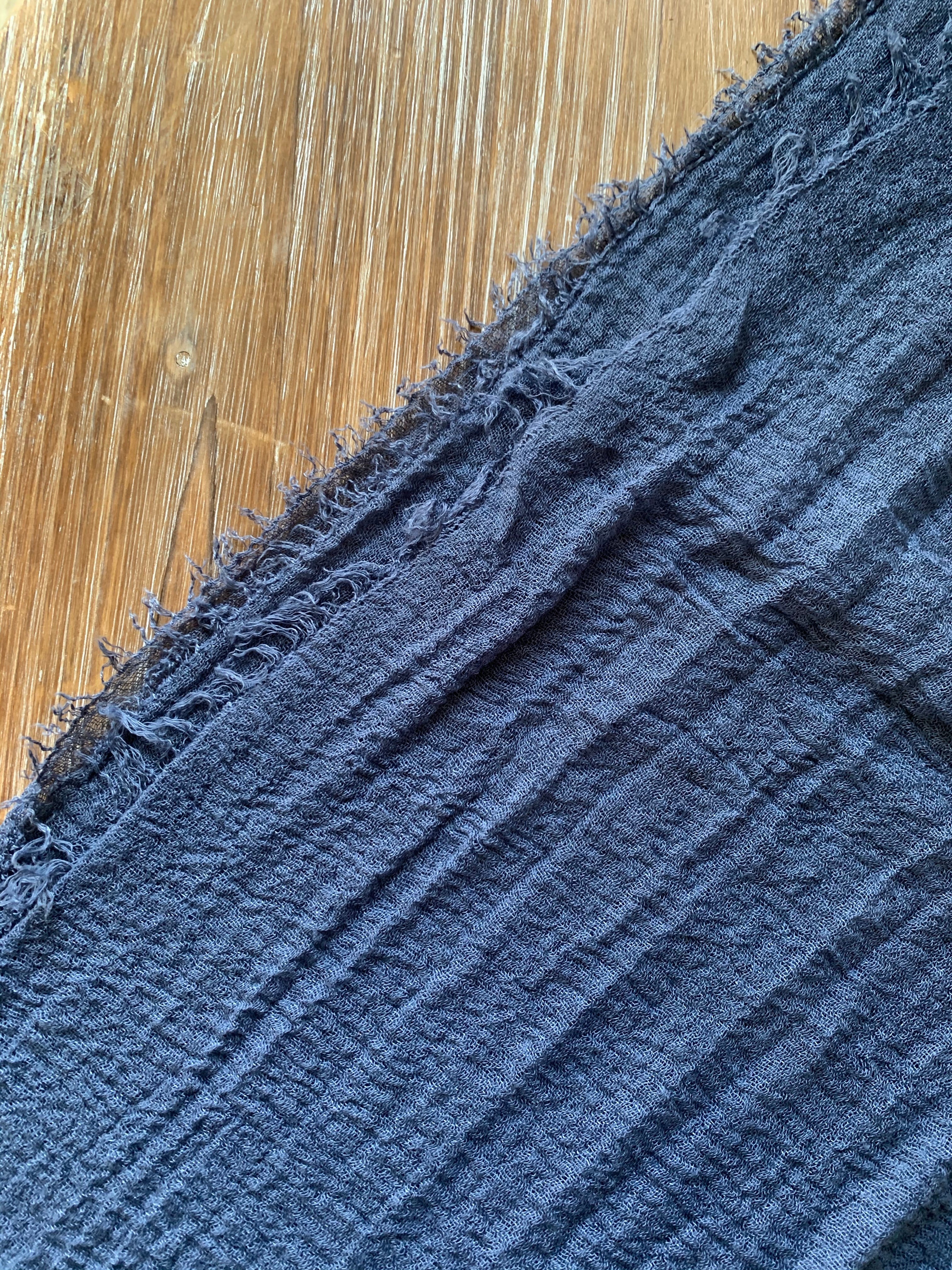 Washed Navy - Crinkle Organic Cotton Scarf - Online Shopping - The Untitled Project