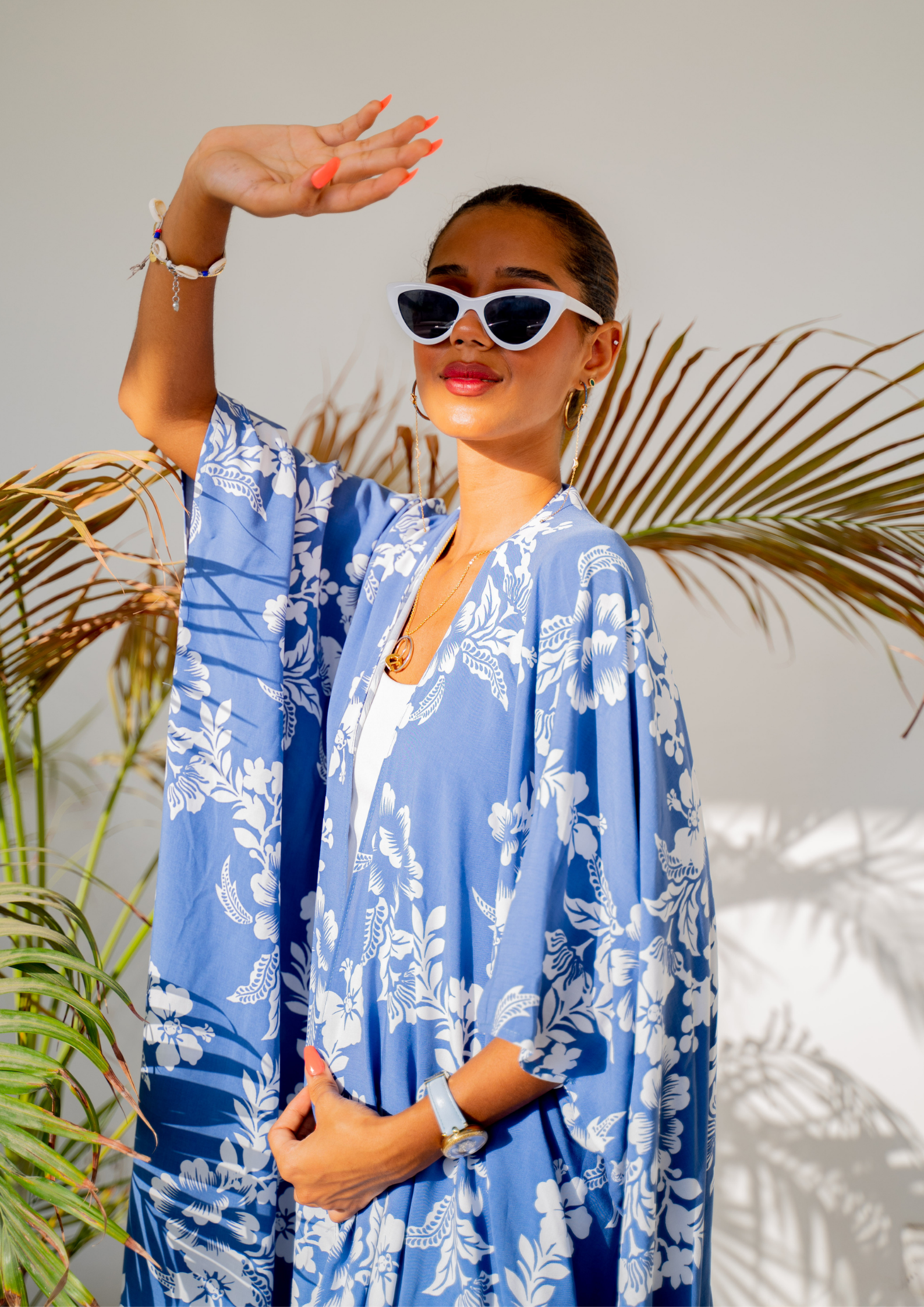 Glow With Me - Hawaiian Summer Print Abaya - The Untitled Project