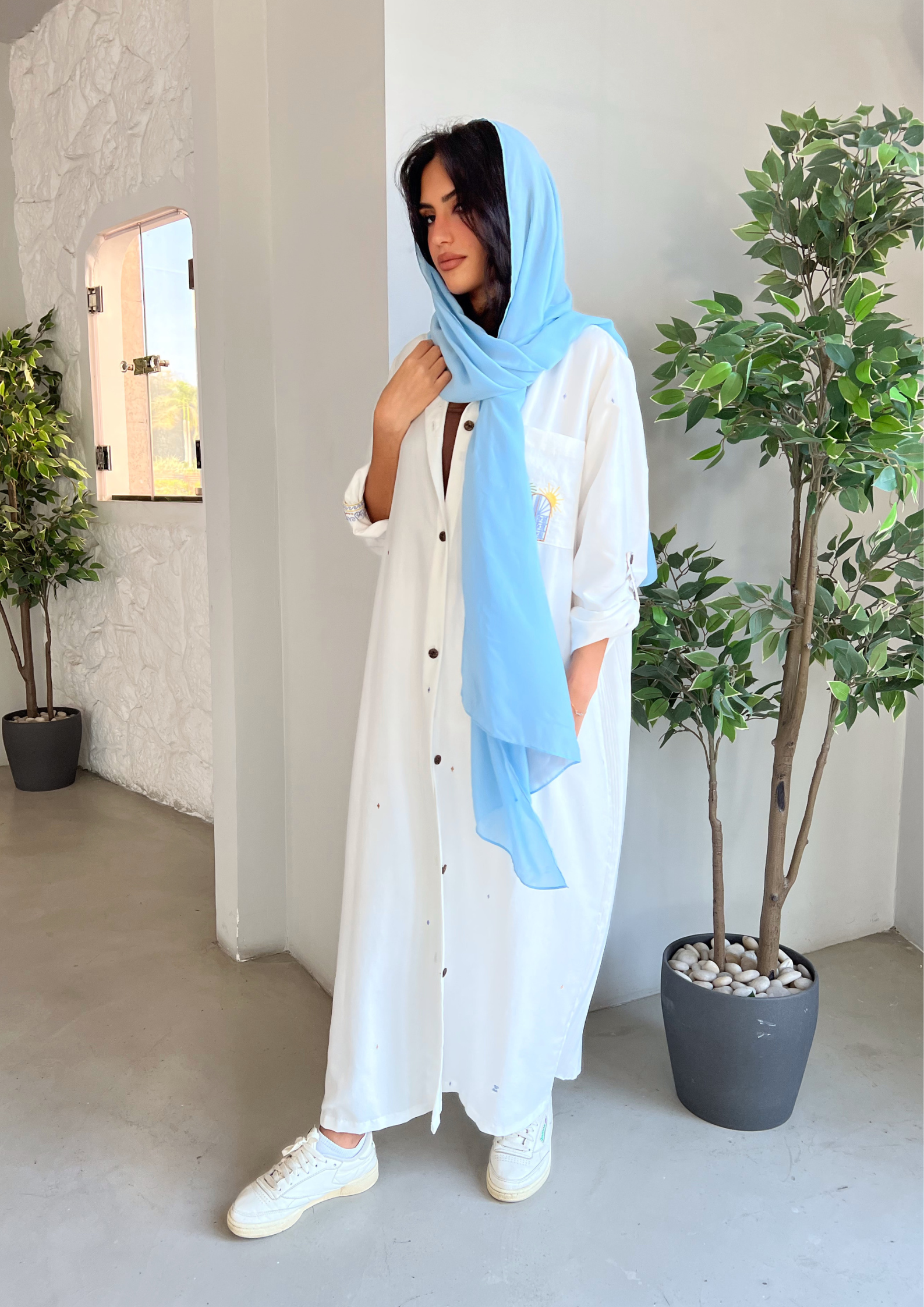 Blue Sands - Abaya & Scarf Set - Online Shopping - The Untitled Project