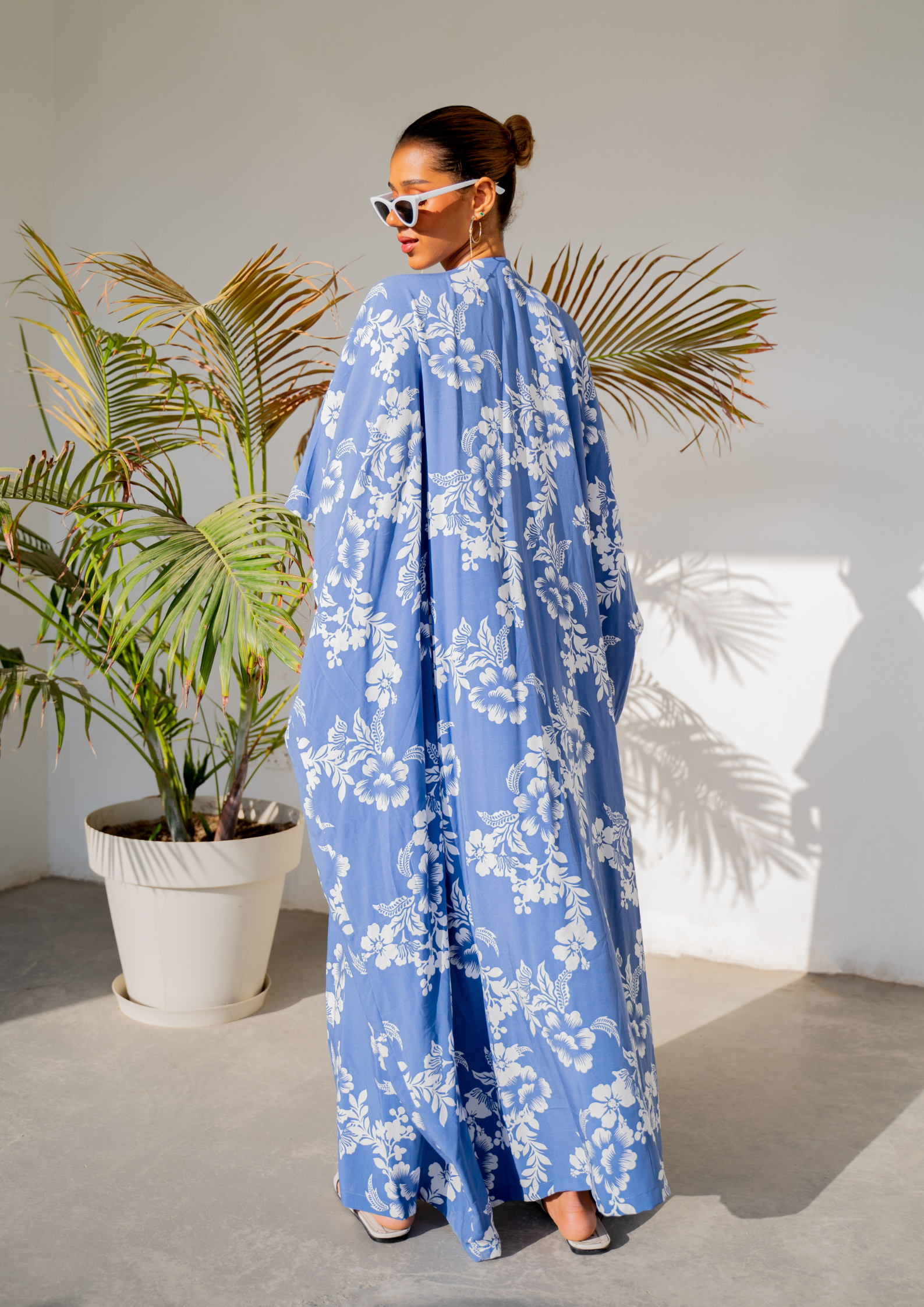 Glow With Me - Hawaiian Summer Print Abaya - The Untitled Project