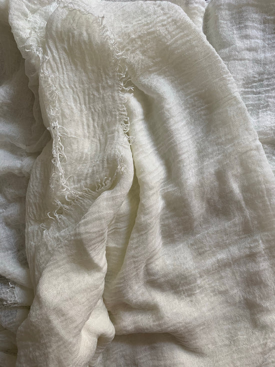Lemon White -  Crinkle Organic Cotton Scarf - Online Shopping - The Untitled Project